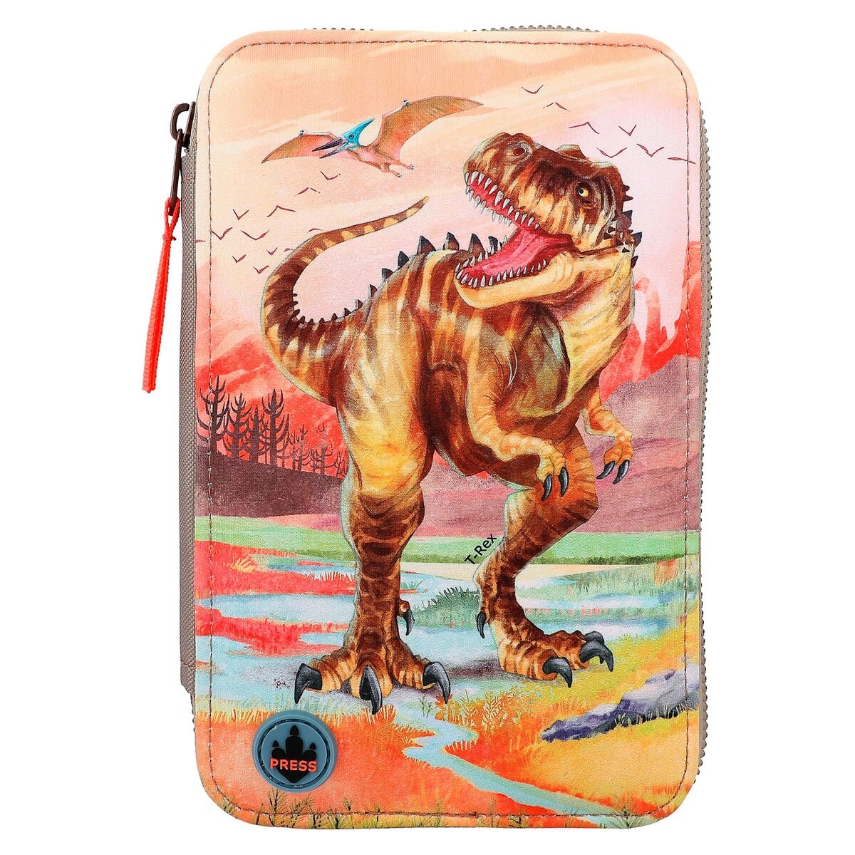 Depesche Dino World 3-Fach Federtasche LED T-Rex