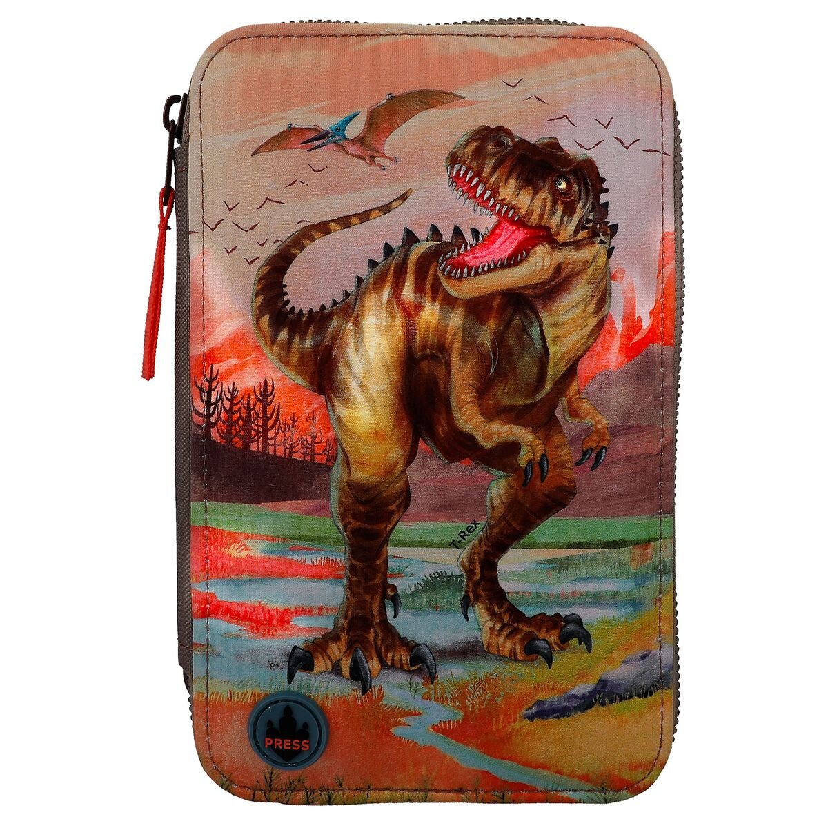 Depesche Dino World 3-Fach Federtasche LED T-Rex