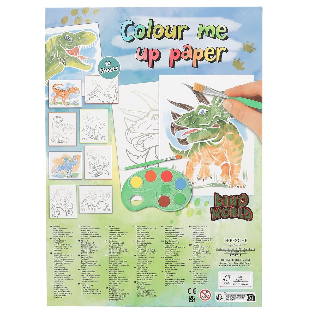 Depesche Dino World Colour Me Up Paper