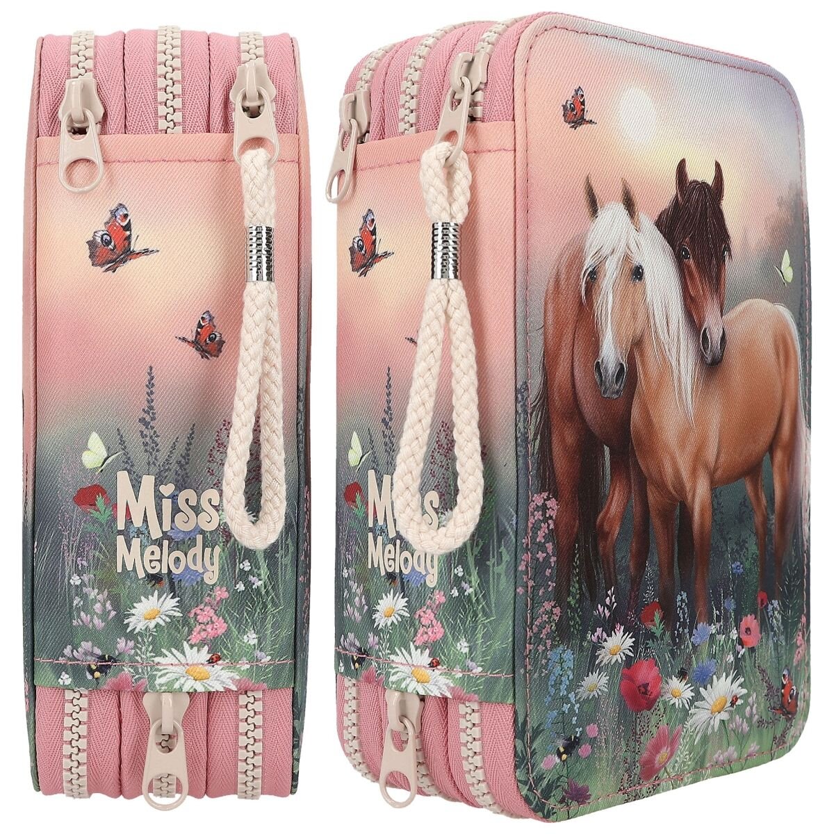 Depesche Miss Melody 3 Fach Federtasche FLOWERS