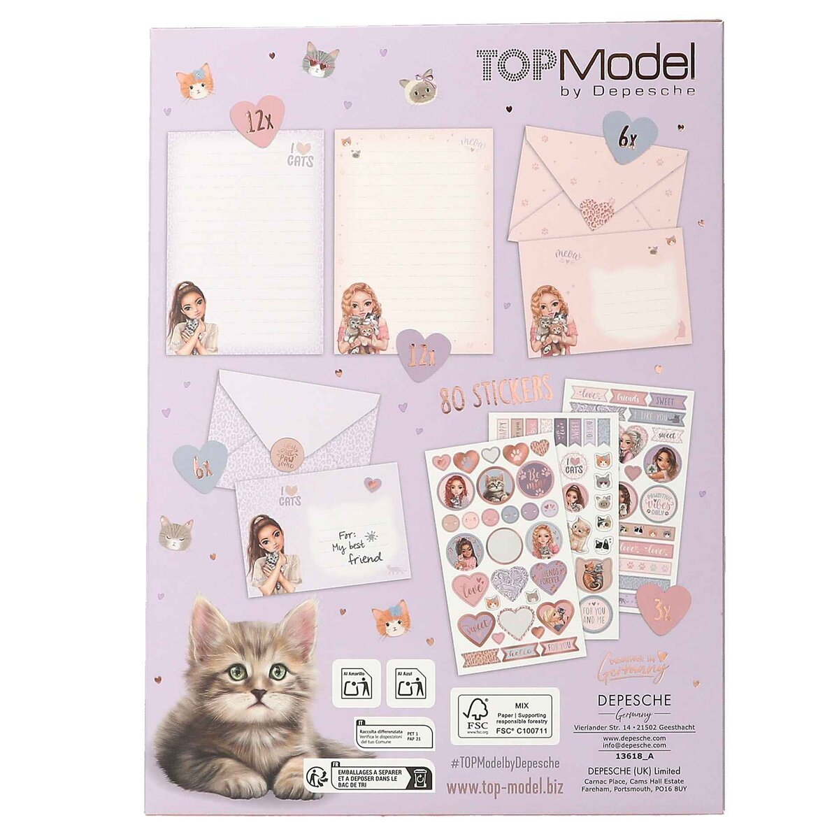Depesche TOPModel Briefpapier Cat Love