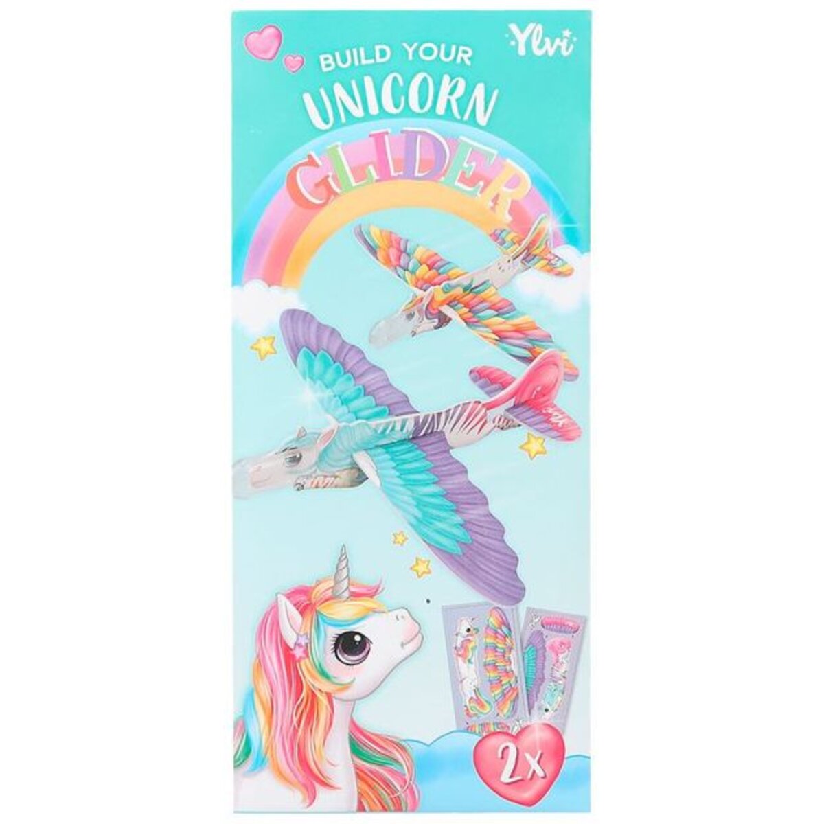 Depesche Ylvi & the Minimoomis Build Your Unicorn Glider, 1 Packung, 6-fach sortiert