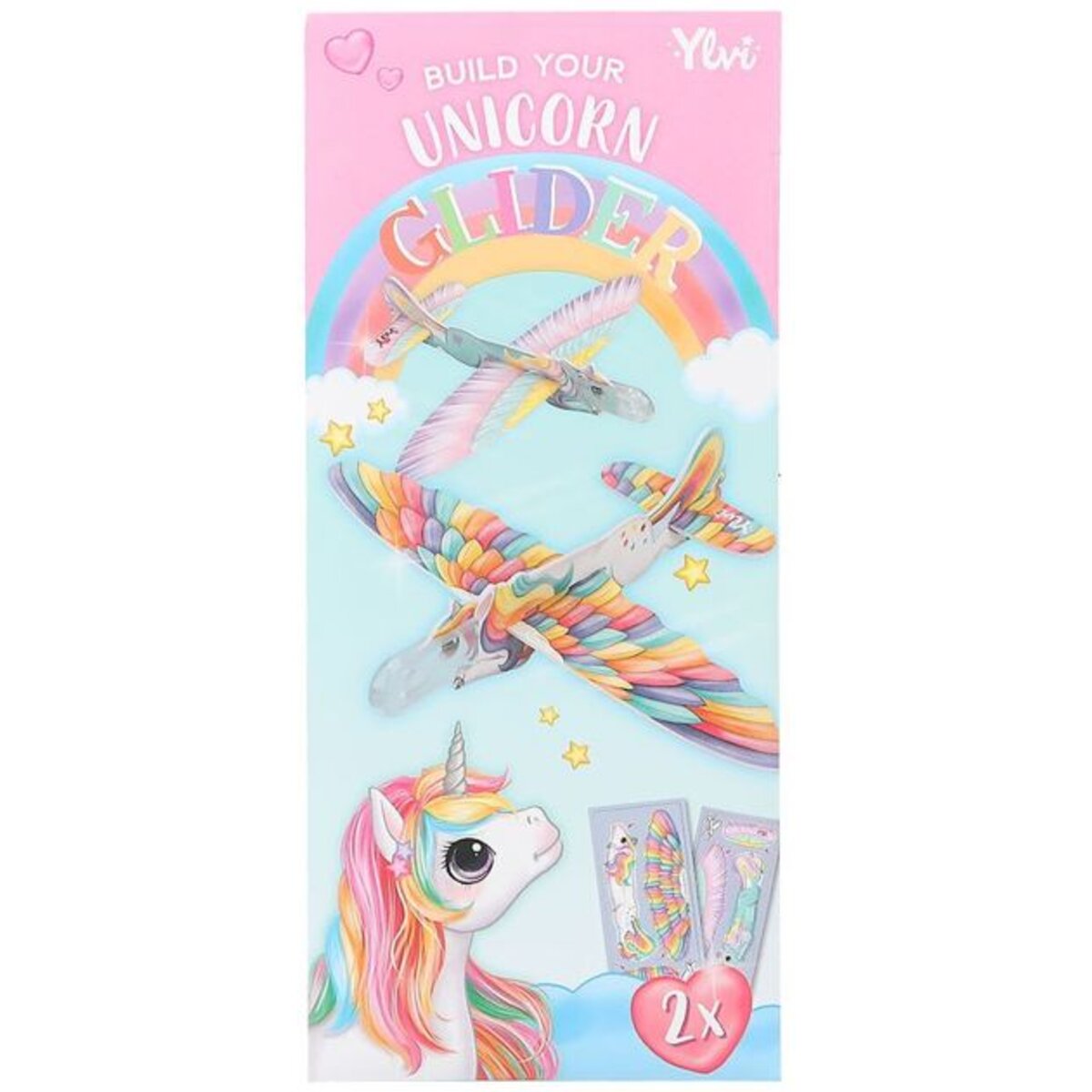 Depesche Ylvi & the Minimoomis Build Your Unicorn Glider, 1 Packung, 6-fach sortiert