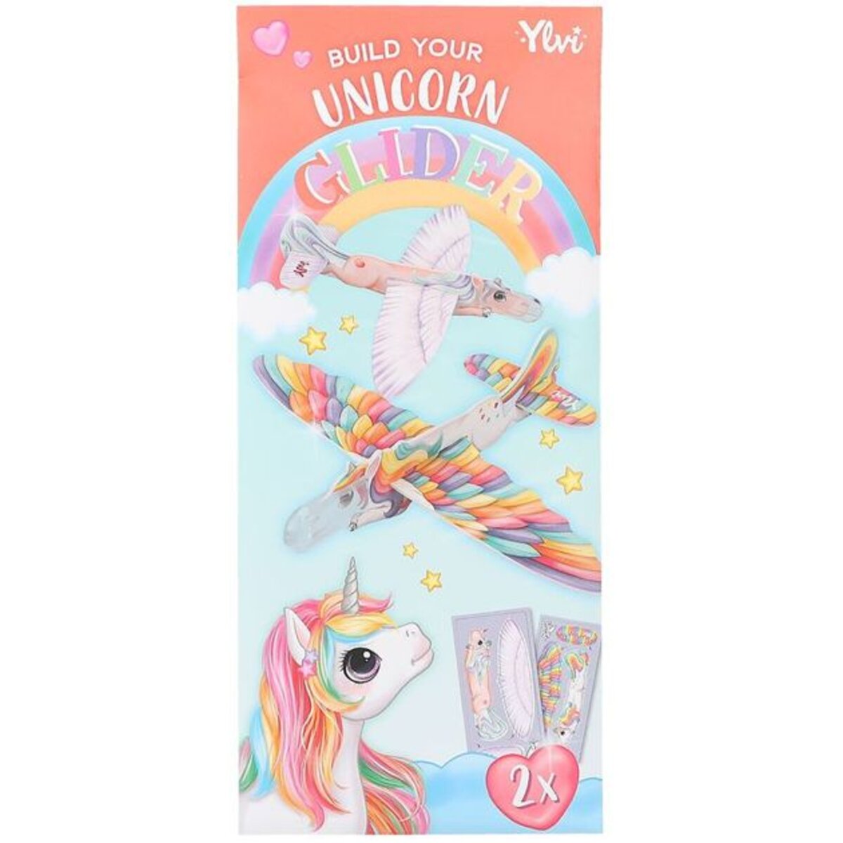 Depesche Ylvi & the Minimoomis Build Your Unicorn Glider, 1 Packung, 6-fach sortiert