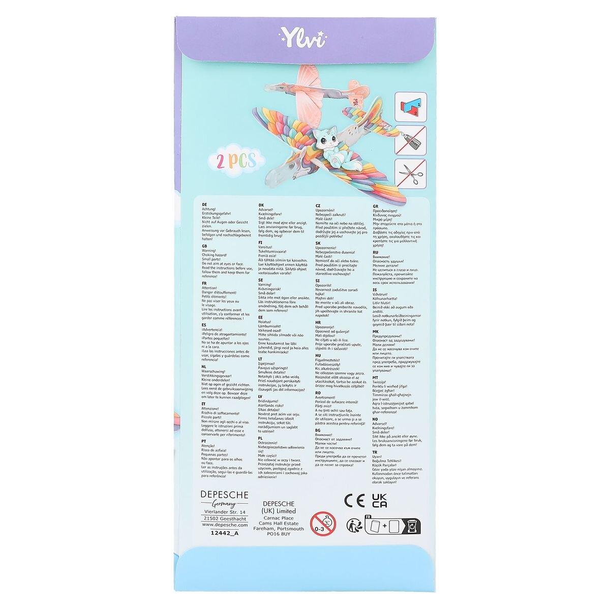 Depesche Ylvi & the Minimoomis Build Your Unicorn Glider, 1 Packung, 6-fach sortiert