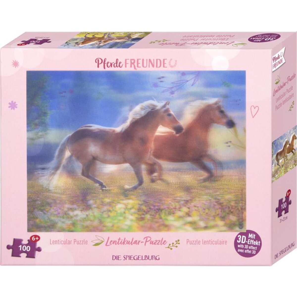 Die Spiegelburg Lentikular-Puzzle - Pferdefreunde (100 Teile)
