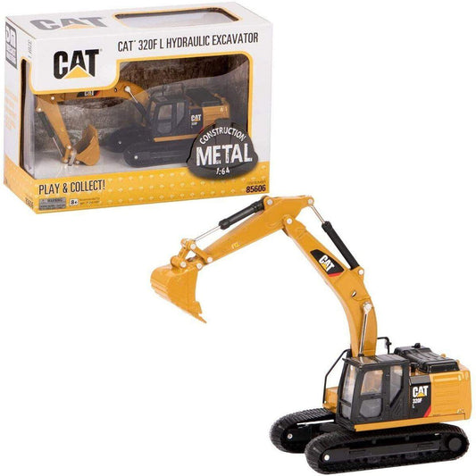 Diecast Masters 85606 - Caterpillar Kettenbagger 320F L, detailgetreues CAT Baufahrzeug in Displayfenster-Box, Maßstab 1:64, ca. 14 x 5 x 7,8 cm, ab 8 Jahren, für Sammler und als Geschenk geeignet