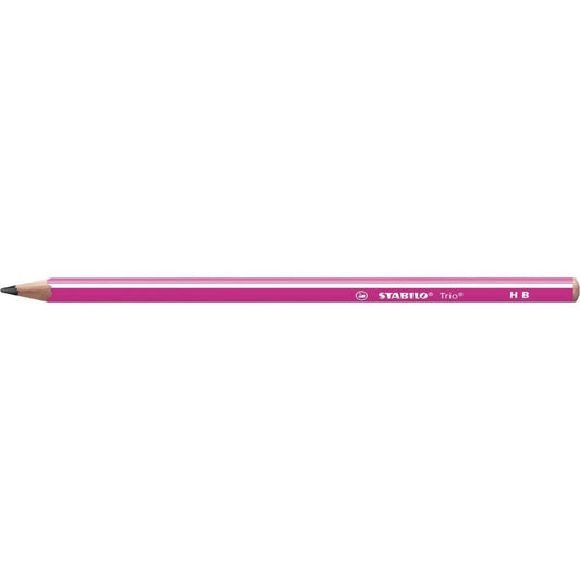 Dreikant-Schulbleistift - STABILO Trio Bleistift in pink - Einzelstift - Härtegrad HB
