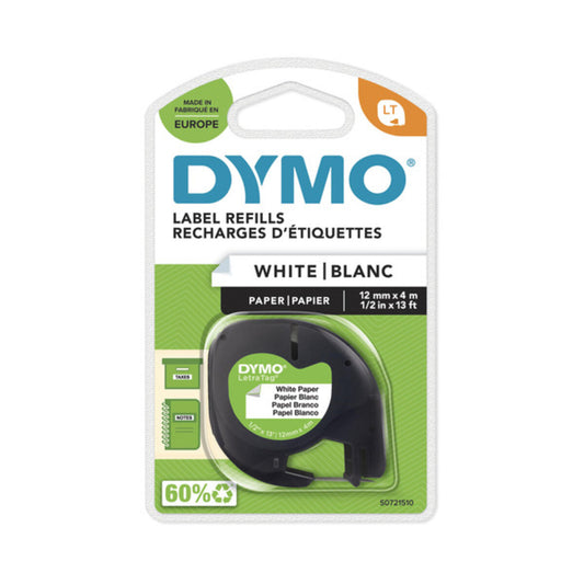 Dymo Original Schriftband für LetraTag®, Papier, schwarz auf weiss
