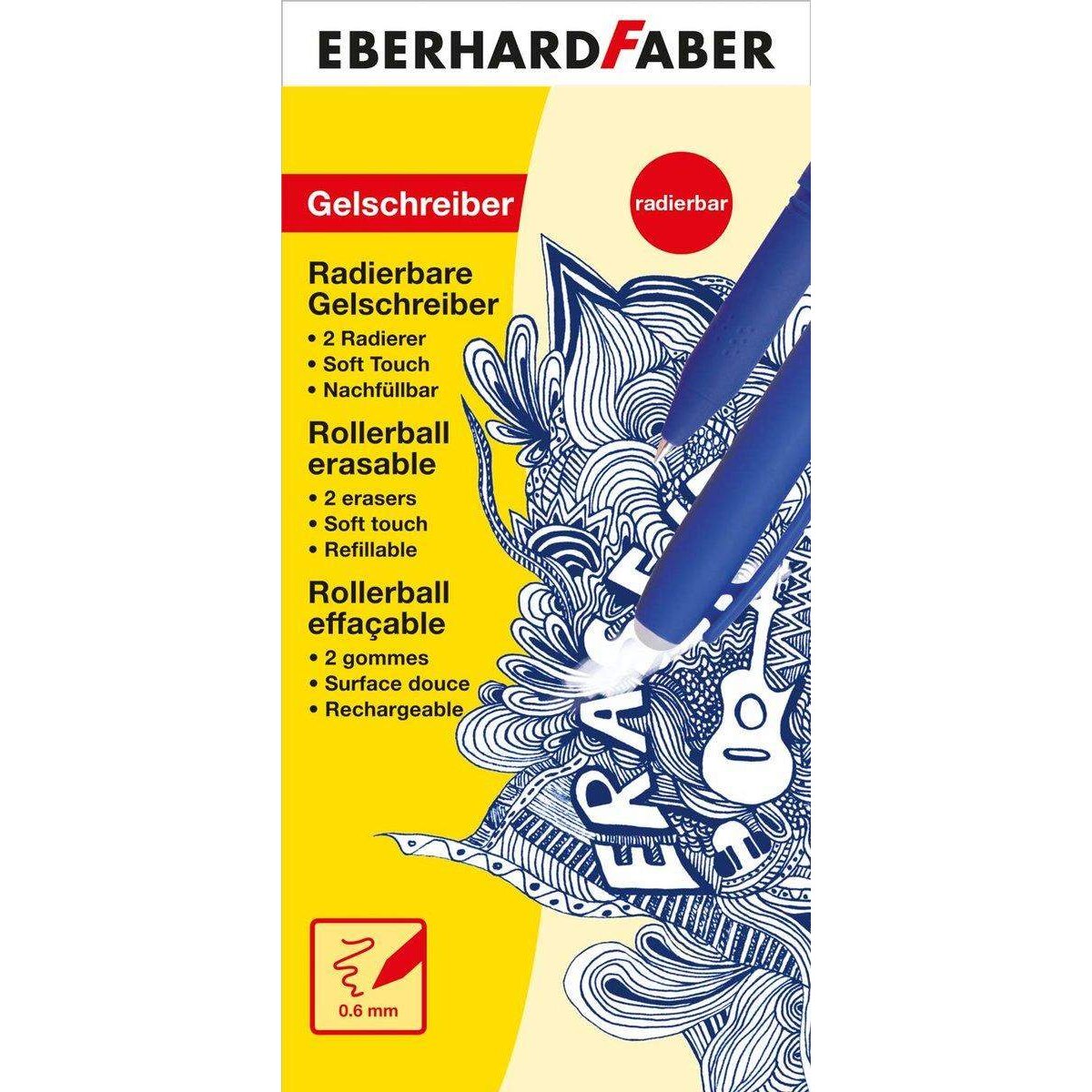 Eberhard Faber Gelschreiber radierbar, mit Soft Touch, blau