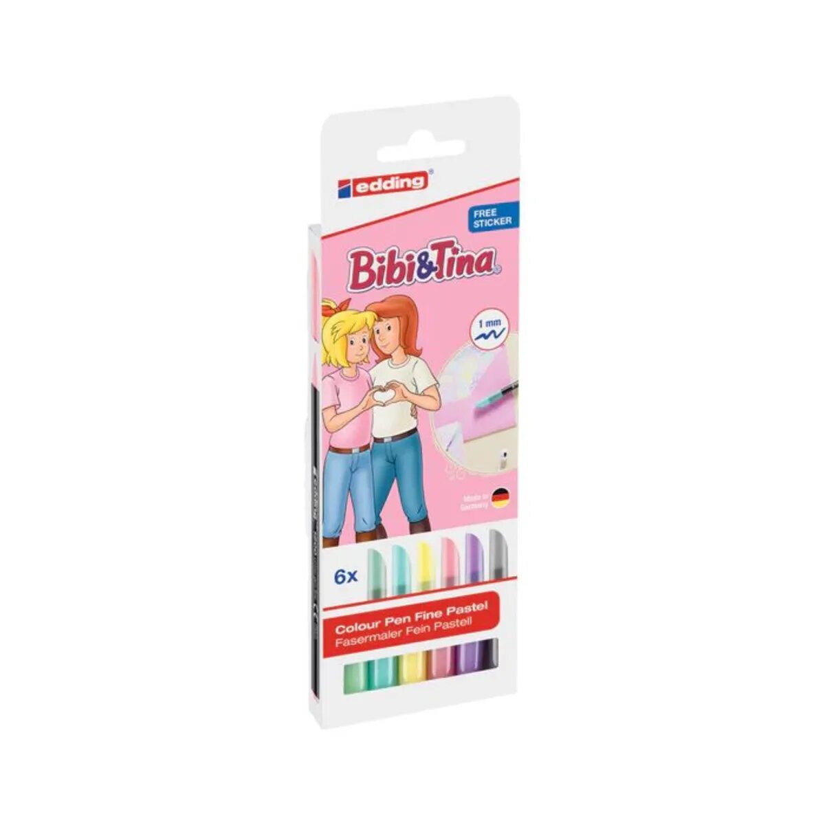 edding 1200 Bibi & Tina COLOR PEN pastell, 6er-Set