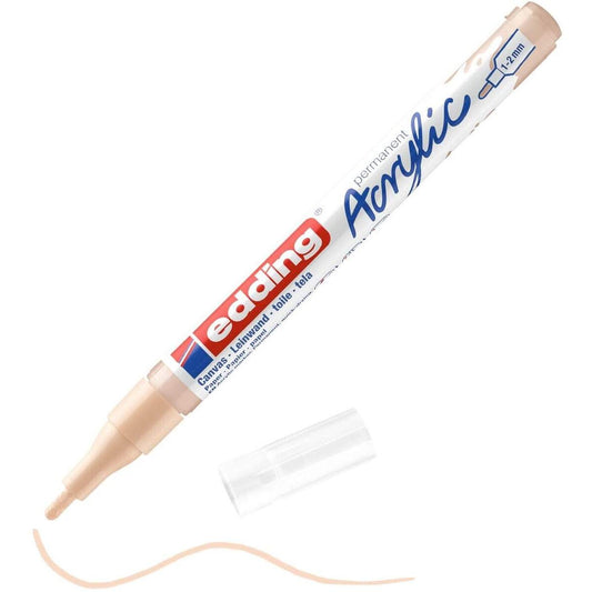 edding 5300 Acrylmarker fein - beige - 1 Acrylstift wasserfest - feine Rundspitze 1-2 mm