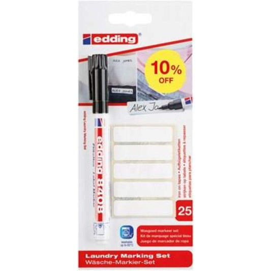 edding 8408 Wäsche-Markier-Set, schwarz, Rundspitze 0,75 mm