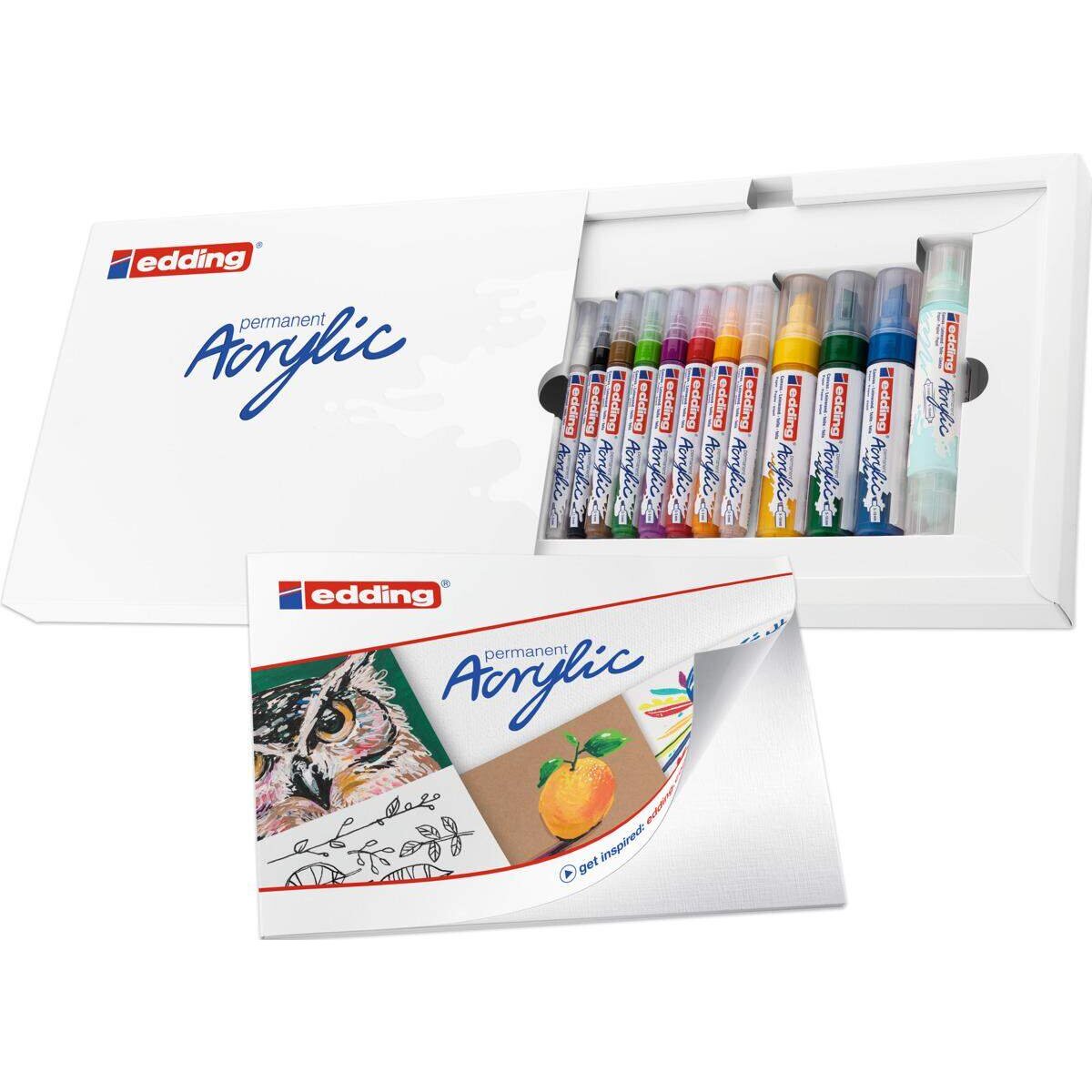 edding Acrylmarker 12er, Kreativ Set Basic Etui