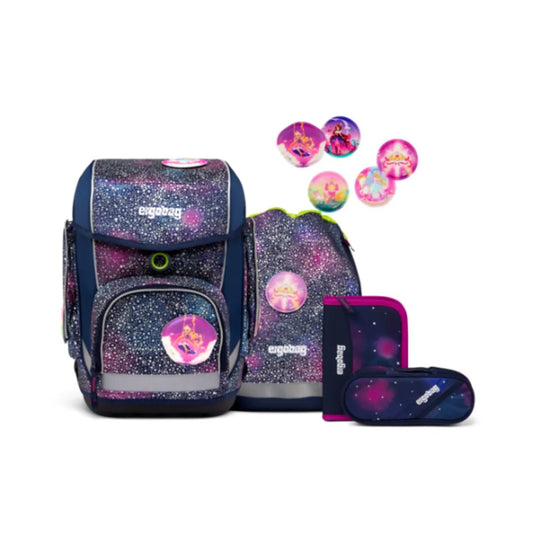 ergobag CUBO Schulrucksack-Set Bärlaxy SUPER REFLEX GLOW, 5-teilig