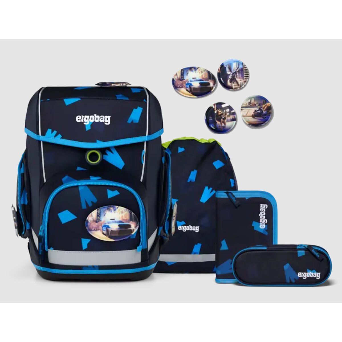 ergobag CUBO Schulrucksack-Set VerfolgBärjagd, 5-teilig