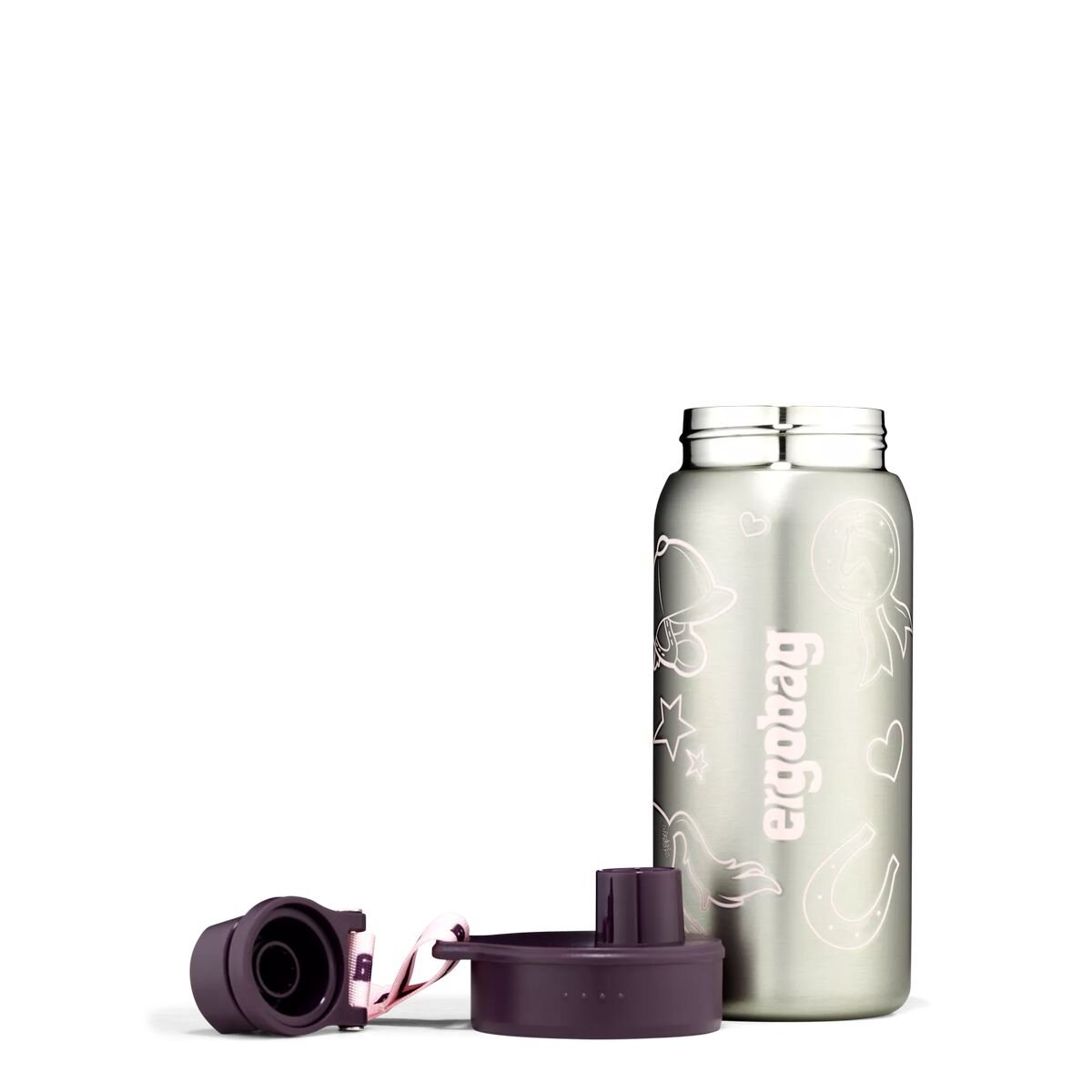 ergobag Edelstahl Trinkflasche Lila, 500 ml