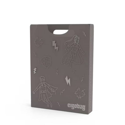 ergobag Heftebox mit Griff Superheld DIN A4 grau 24 x 31 x 5 cm