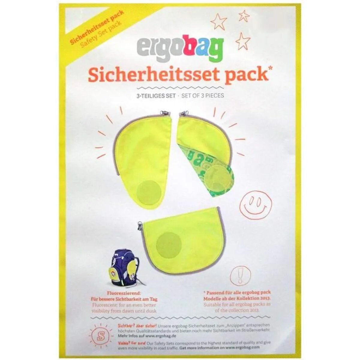 ergobag PACK Sicherheitsset, gelb, 3-teilig