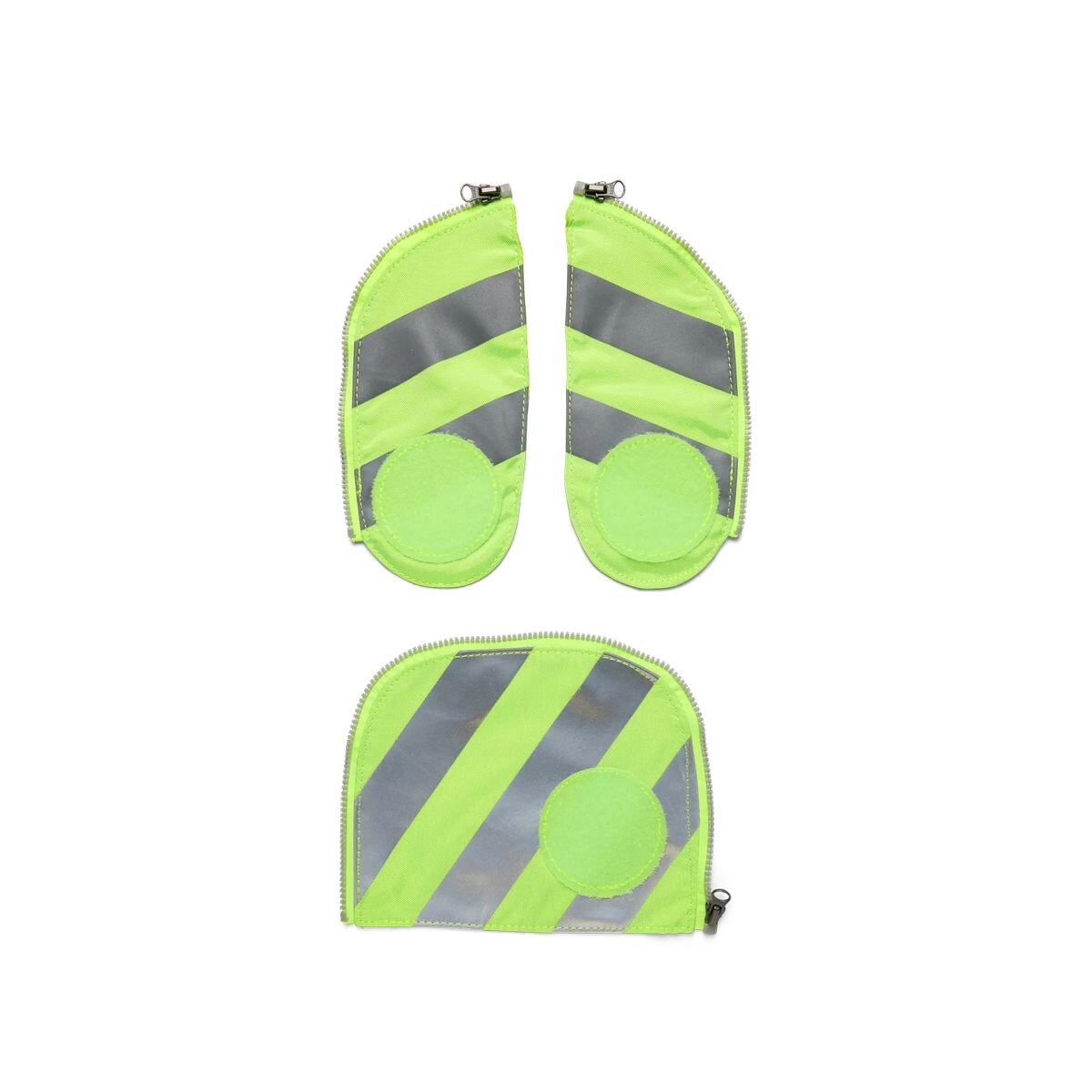 ergobag Sicherheits-Set Fluo-Zip Set mit Reflektorstreifen Grün