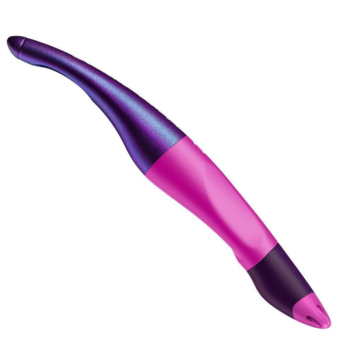 Ergonomischer Tintenroller für Linkshänder - STABILO EASYoriginal Holograph Edition in magenta -  Einzelstift - Schreibfarbe blau (löschbar) - inklusive Patrone