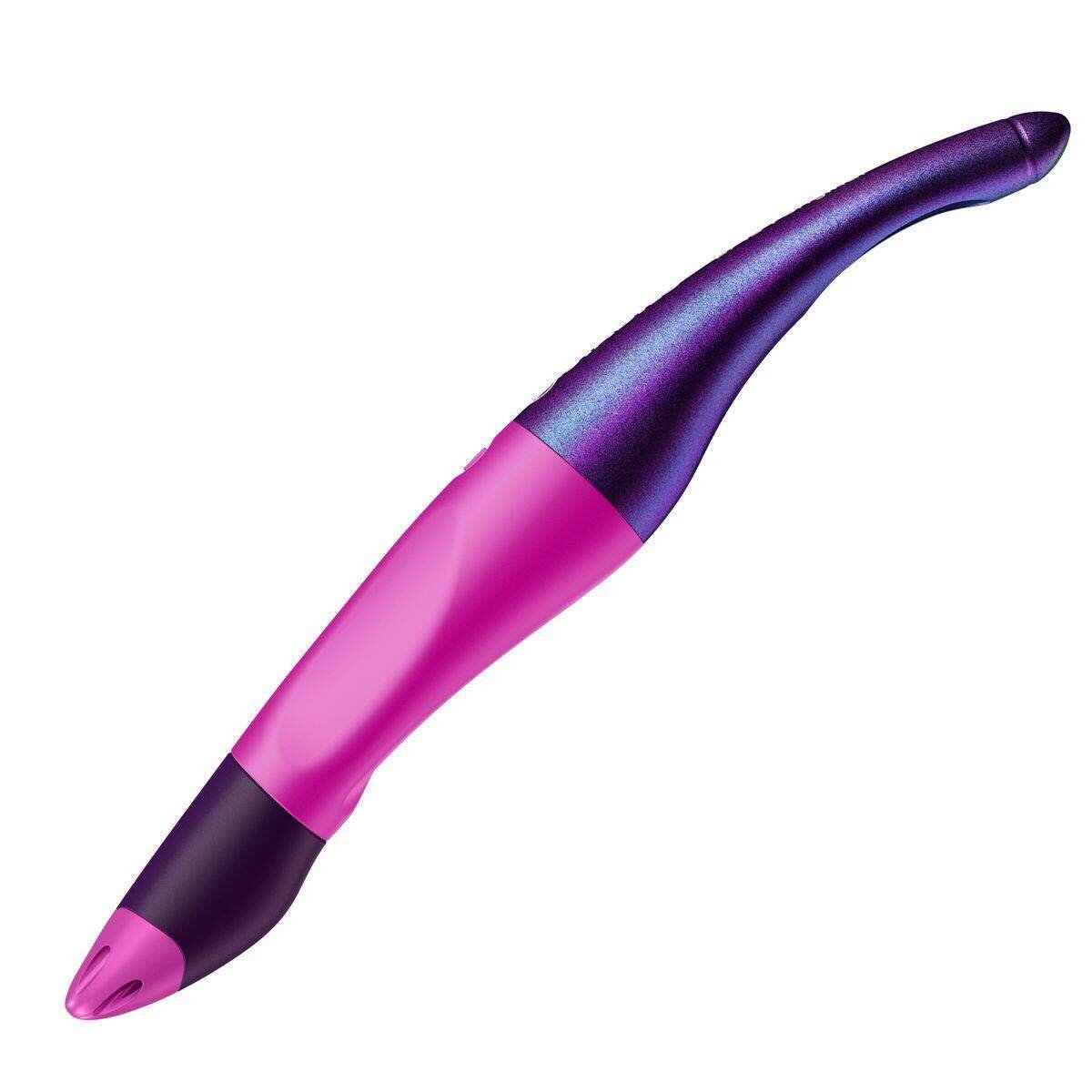 Ergonomischer Tintenroller für Rechtshänder - STABILO EASYoriginal Holograph Edition in magenta -  Einzelstift - Schreibfarbe blau (löschbar) - inklusive Patrone