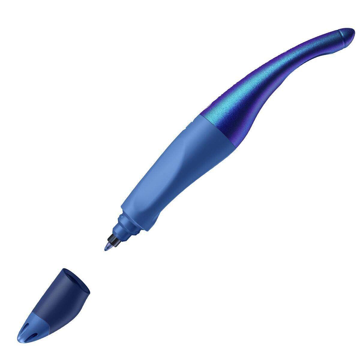 Ergonomischer Tintenroller für Rechtshänder - STABILO EASYoriginal Holograph Edition in blau -  Einzelstift - Schreibfarbe blau (löschbar) - inklusive Patrone