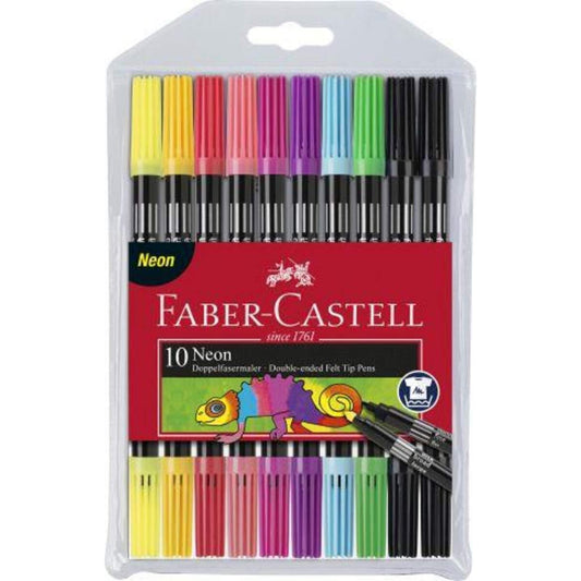 Faber-Castell Doppelfasermaler neon, 10 Stück