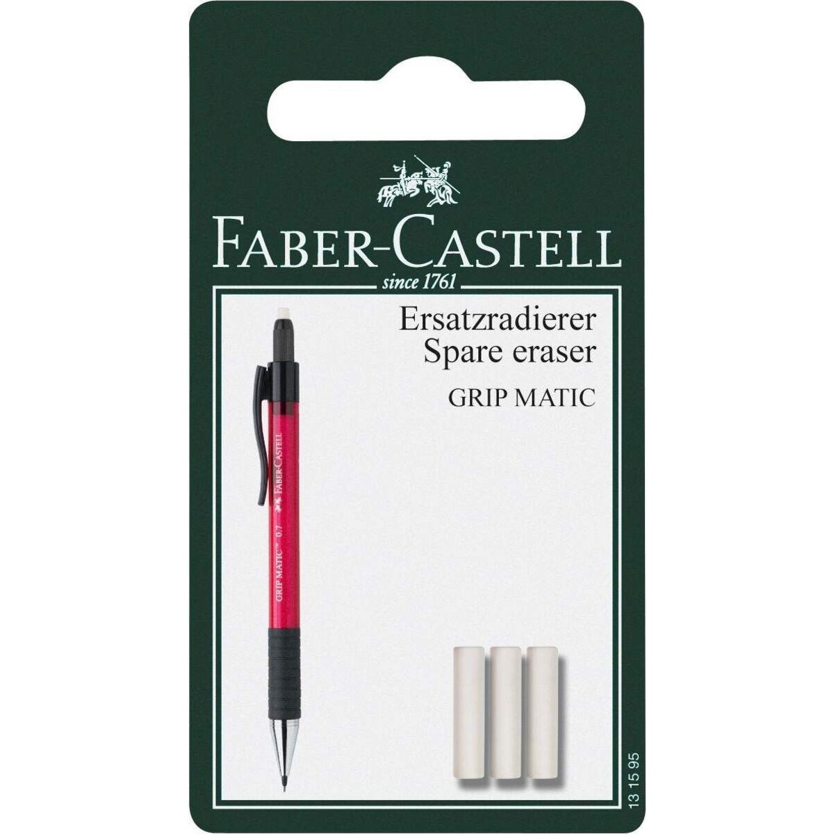 Faber-Castell Ersatzradierer für Druckbleistift Grip Matic, 3 Stück