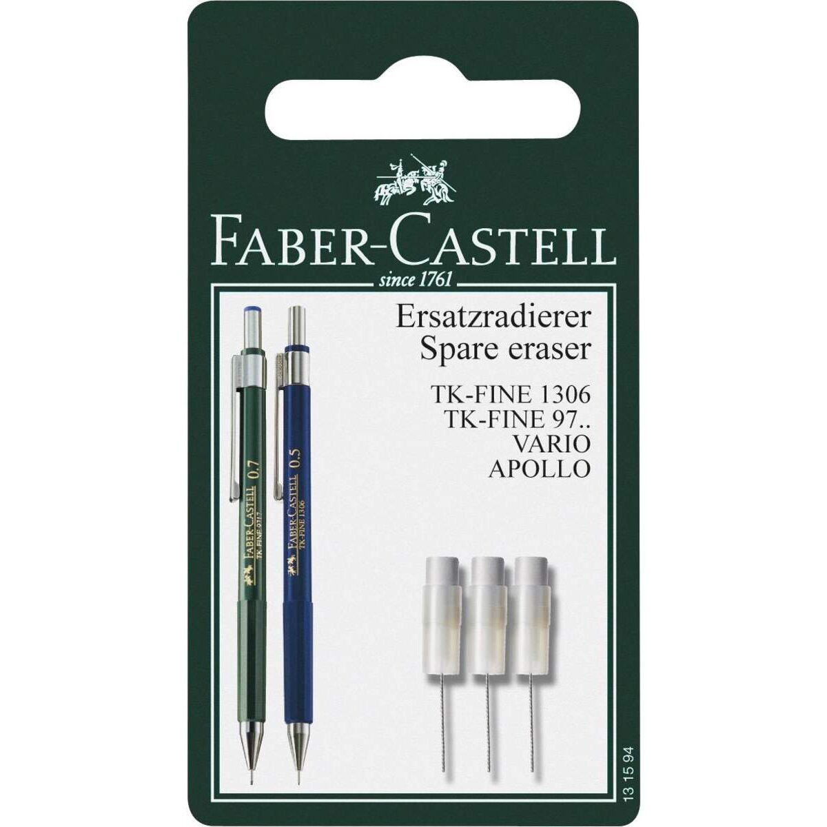 Faber-Castell Ersatzradierer, weiß, 3 Stück