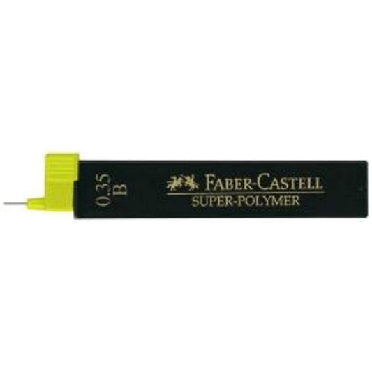 Faber-Castell Feinmine SUPER-POLYMER Stärke: 0,35 mm, Härtegrad: B, tiefschwarz.