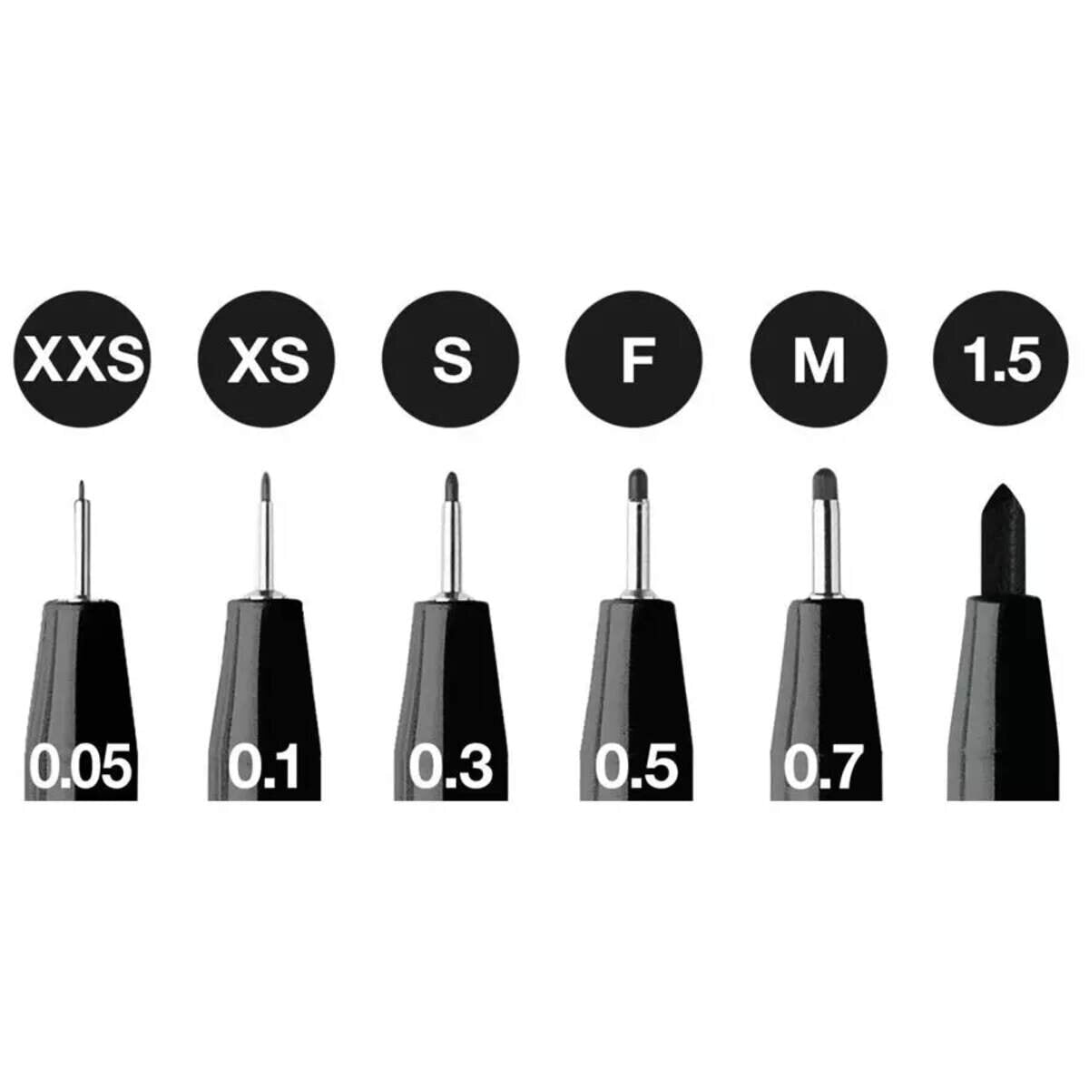 Faber-Castell Pitt Artist Pen Tuschestift, 6er Etui, schwarz