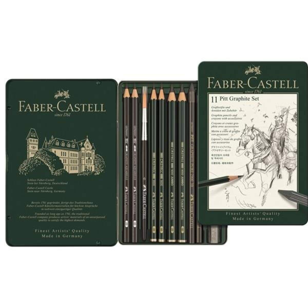 Faber-Castell Set PITT Graphite klein Metalletui, 11 Teile