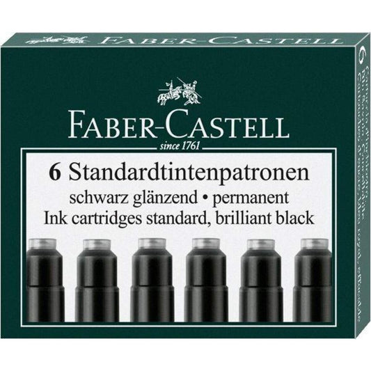 Faber-Castell Tintenpatronen Standard, 6 Stück, schwarz