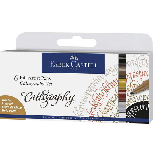 Faber-Castell Tuschestift Pitt Artist Pen Calligraphy Set, 2,5 mm, 6er Etui