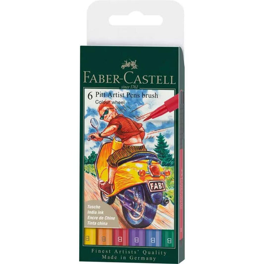 Faber-Castell Tuschestift Pitt Artist Pen B colour 6x