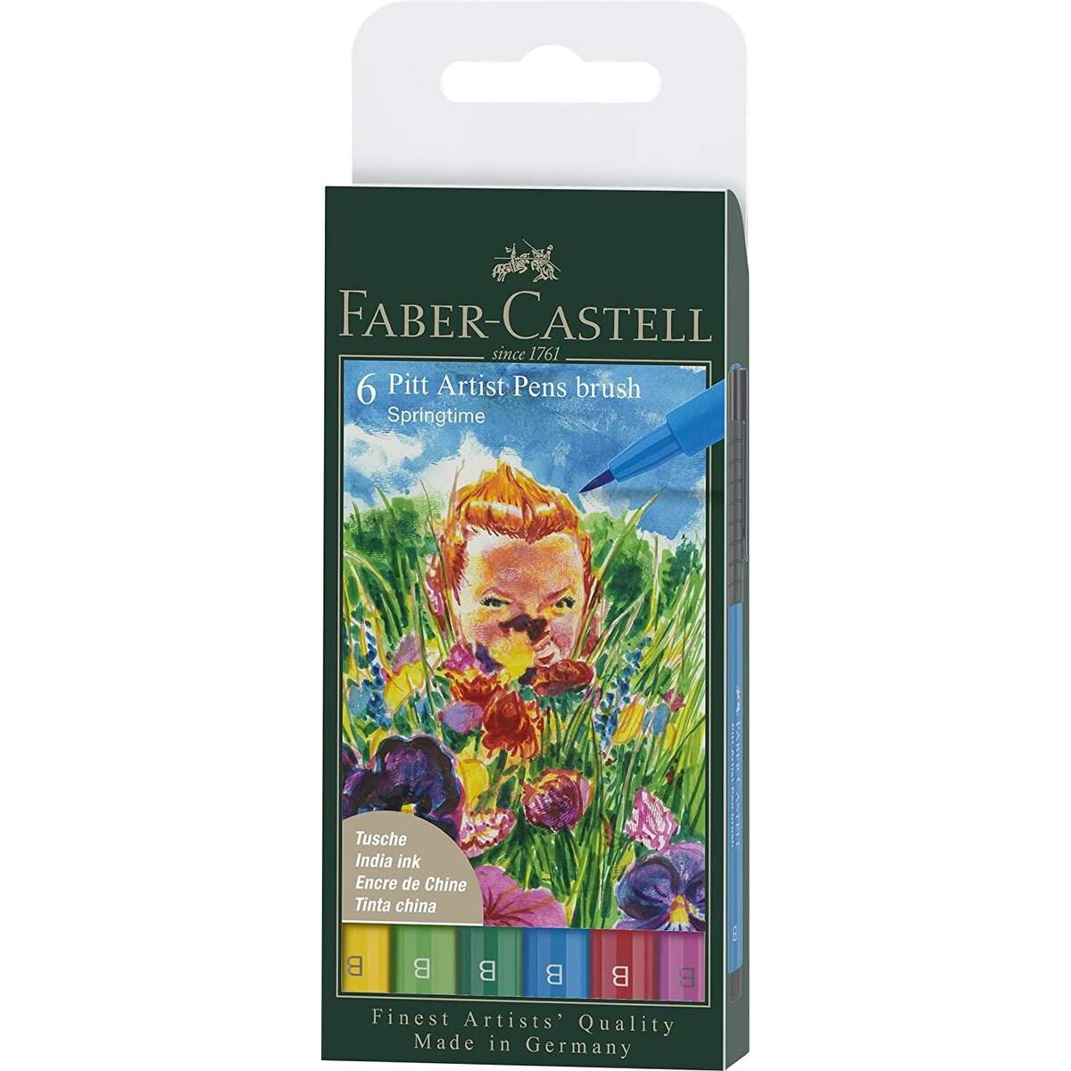 Faber-Castell Tuschestift Pitt Artist Pen, Springtime, B, 6er Etui