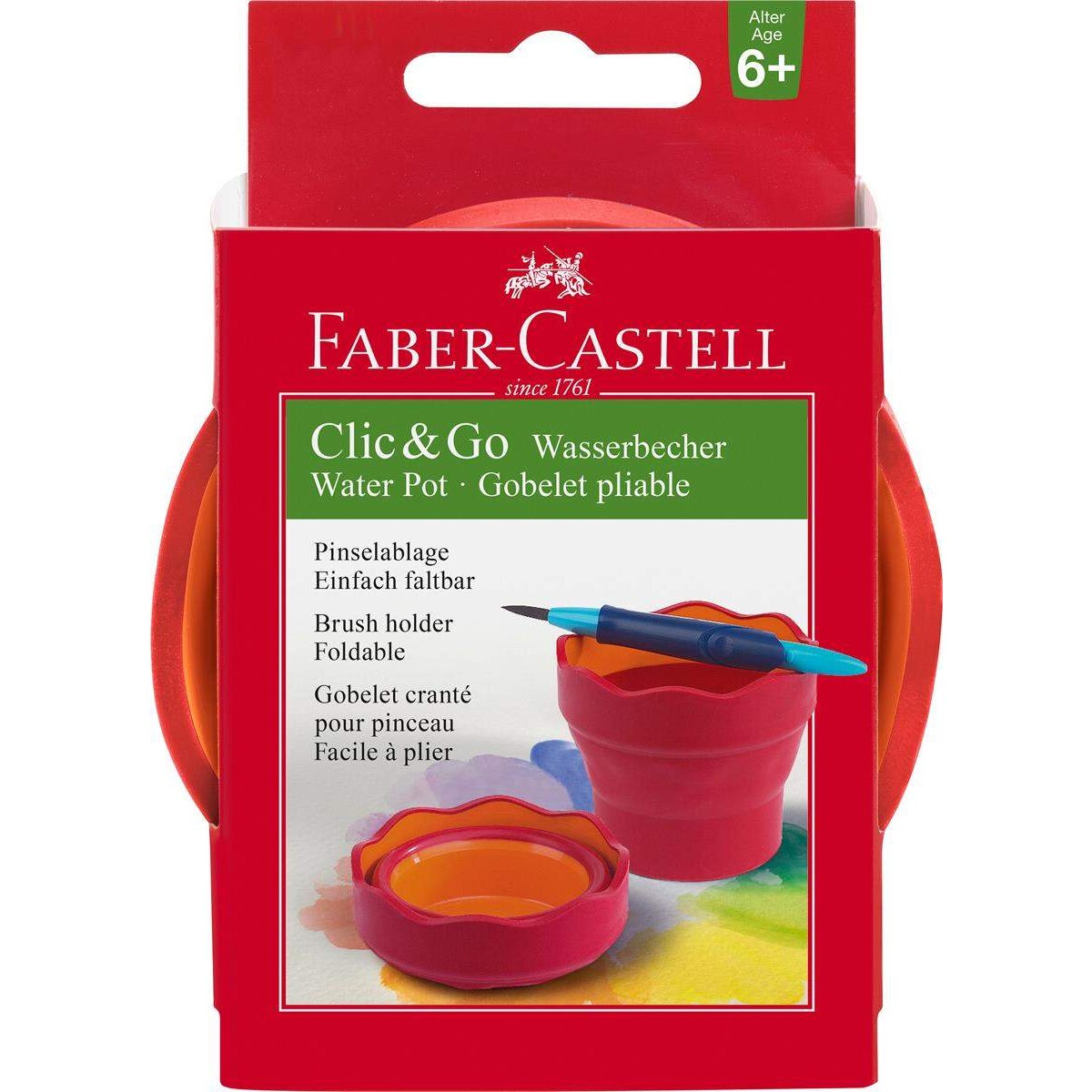 Faber-Castell Wasserbecher Clic&Go, rot