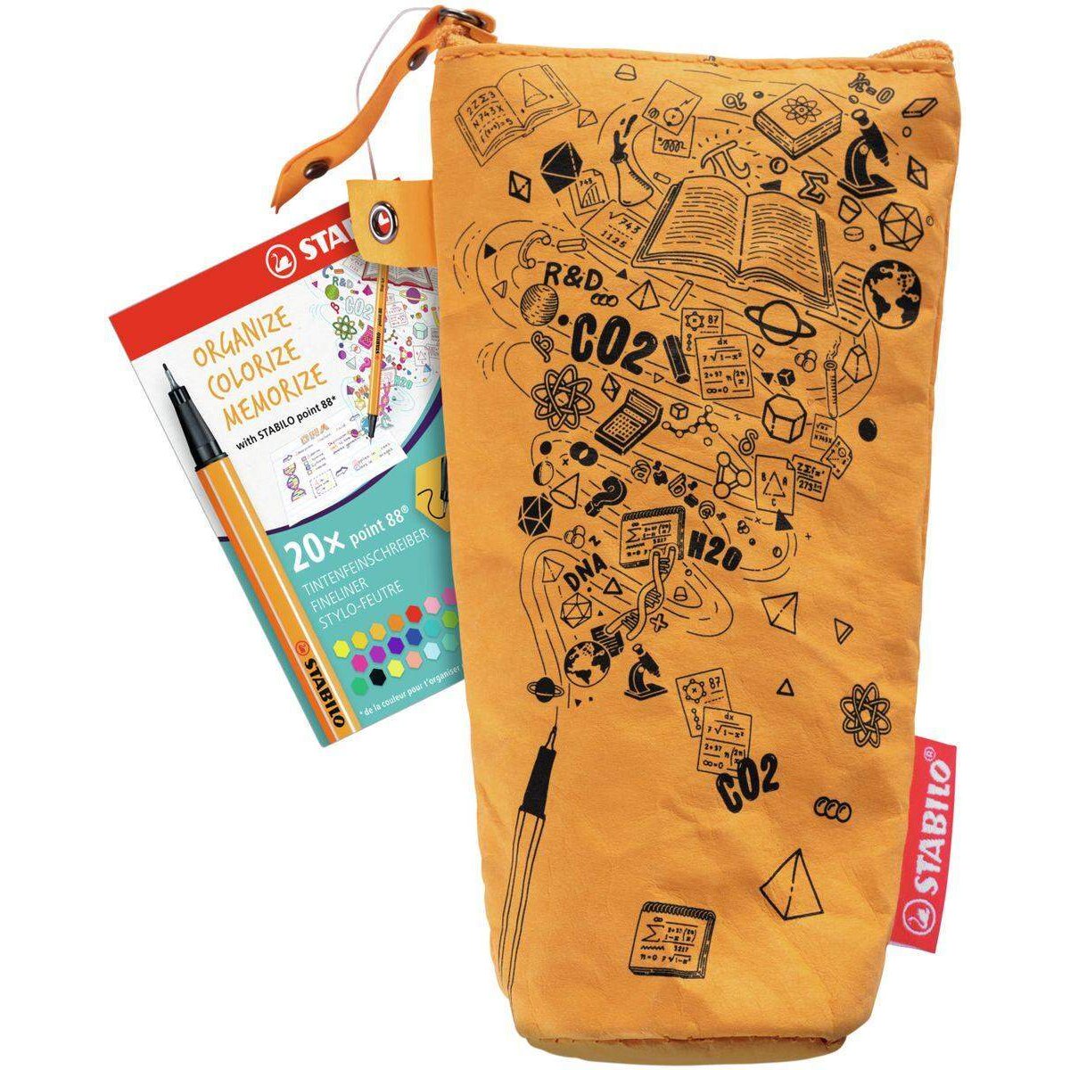 Fineliner - STABILO point 88 im Kraftpapier Mäppchen  - mit 20 verschiedenen Farben