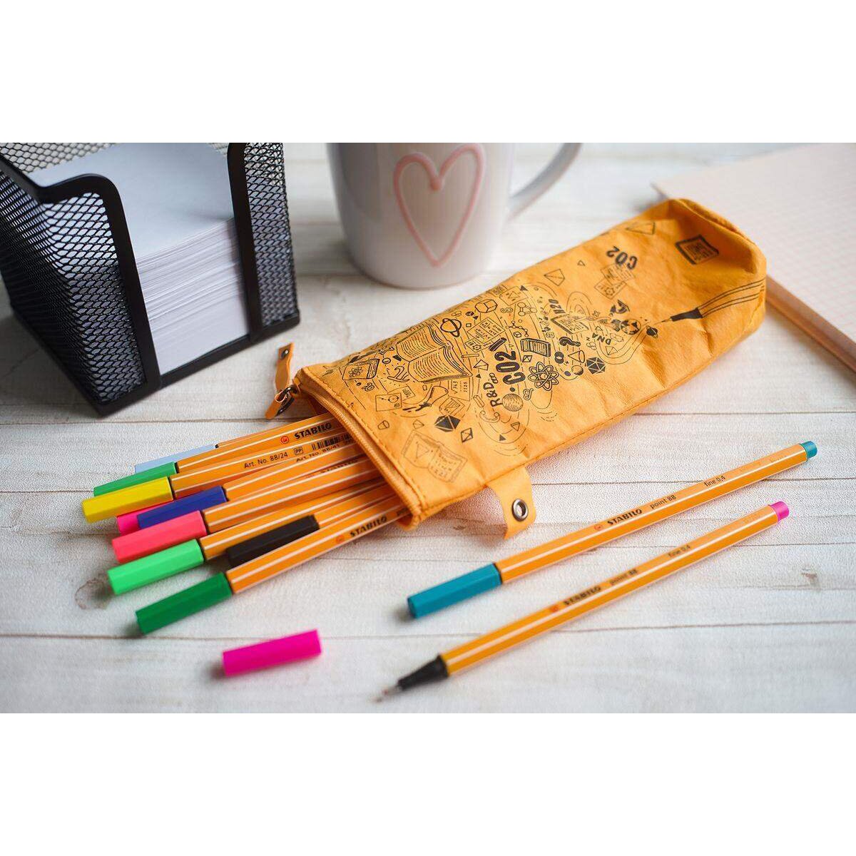 Fineliner - STABILO point 88 im Kraftpapier Mäppchen  - mit 20 verschiedenen Farben