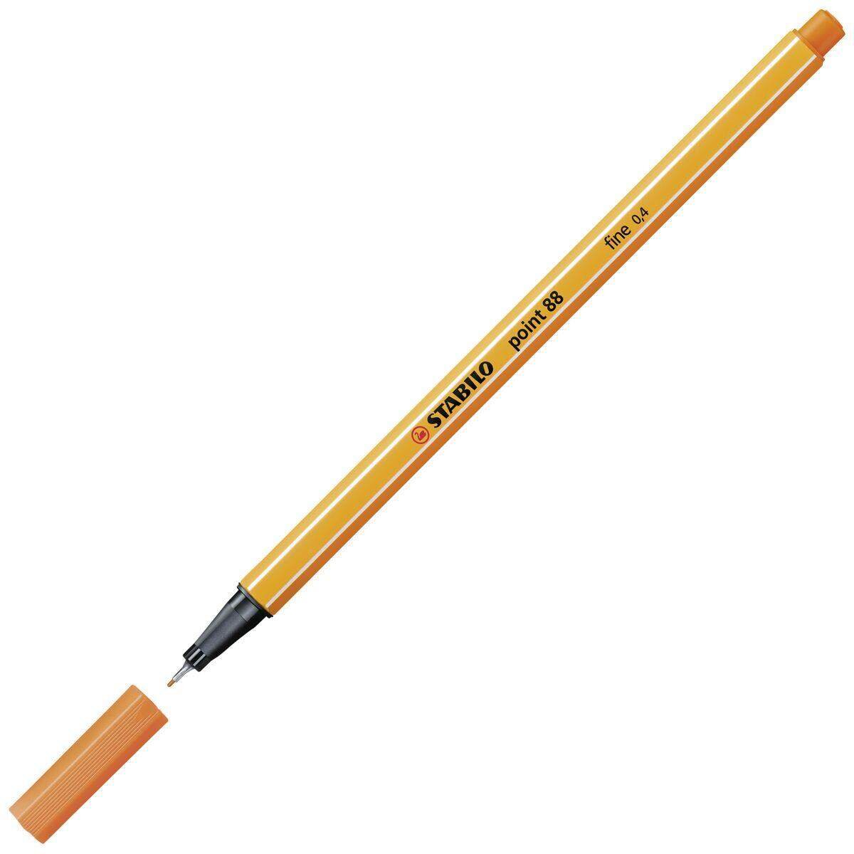 Fineliner - STABILO point 88 - Einzelstift - gelbrot