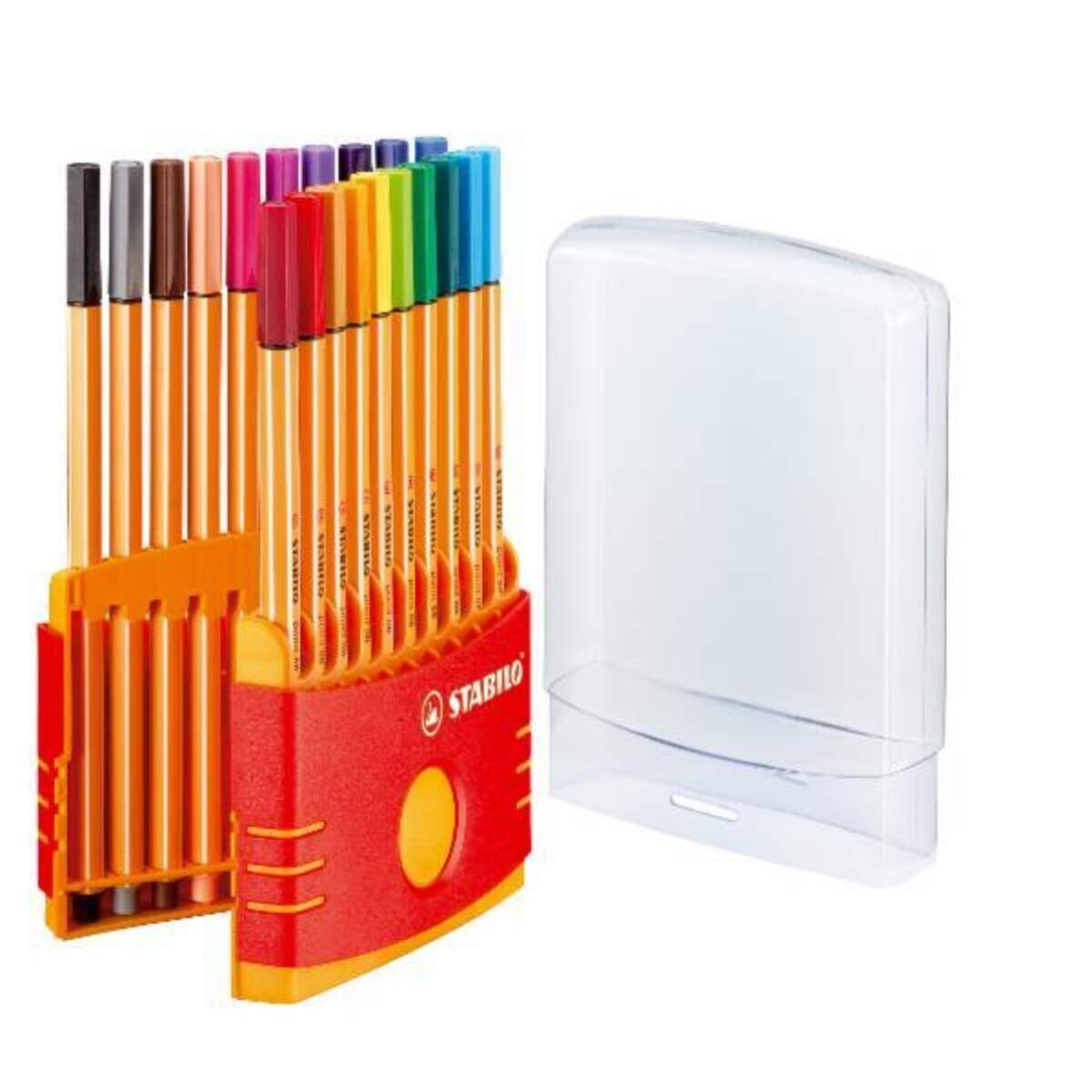 Fineliner - STABILO point 88 ColorParade - 20er Tischset in rot/orange- mit 20 verschiedenen Farben