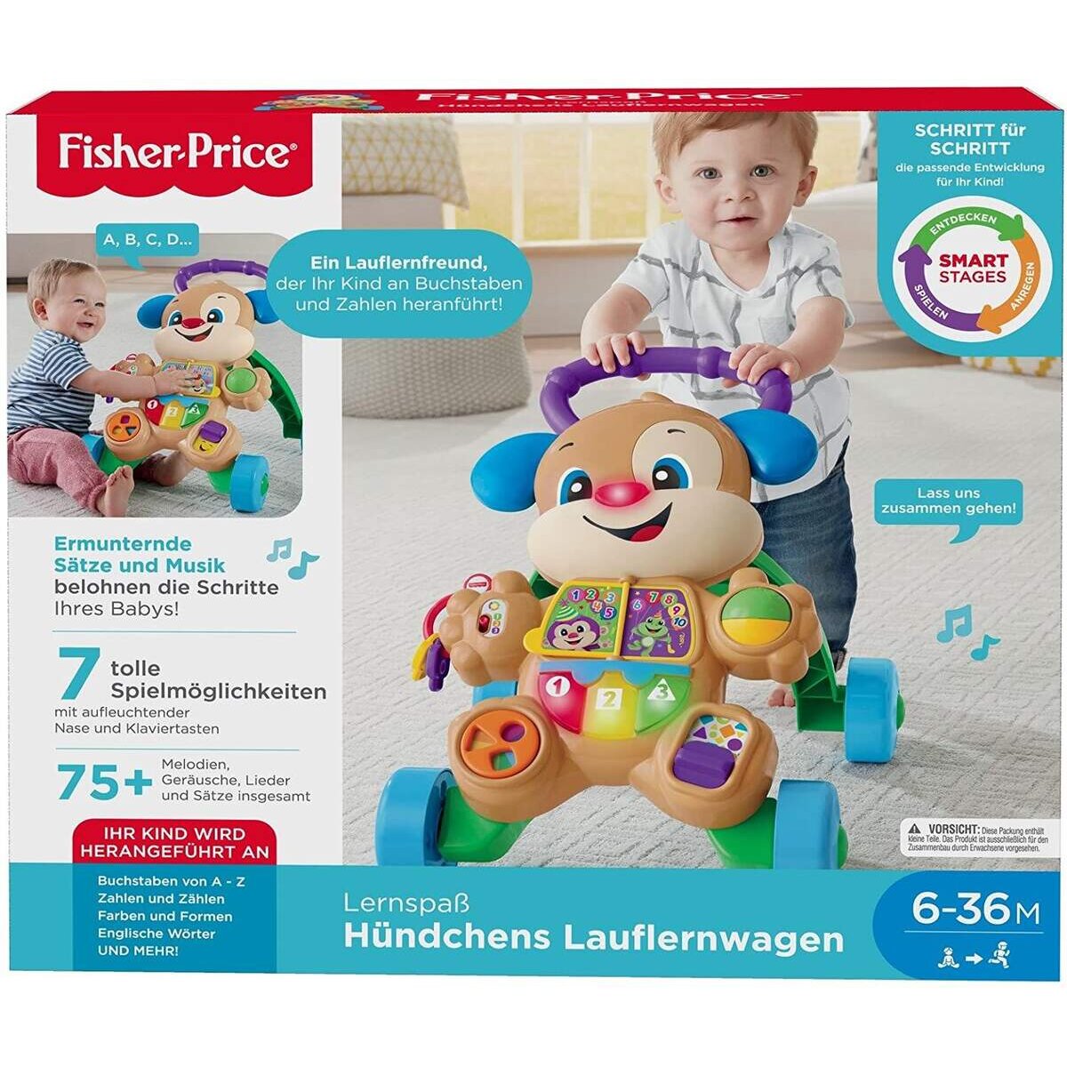 Fisher-Price Lernspaß Hündchens Lauflernwagen, Lauflernhilfe Baby