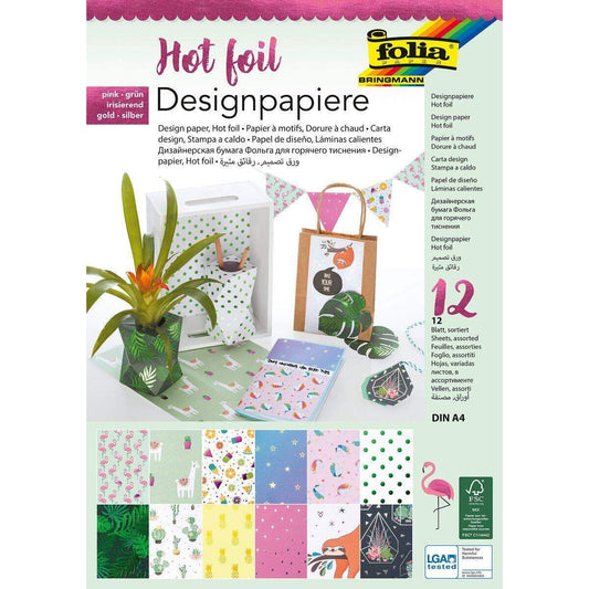 Folia Designpapierblock Hotfoil II, DIN A4, 12 Blatt