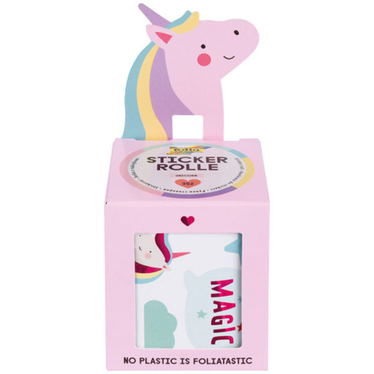 Folia Stickerrolle Unicorn Pink 4m 352 Stück