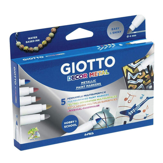 Giotto Fasermaler Metallic, 5 Stück