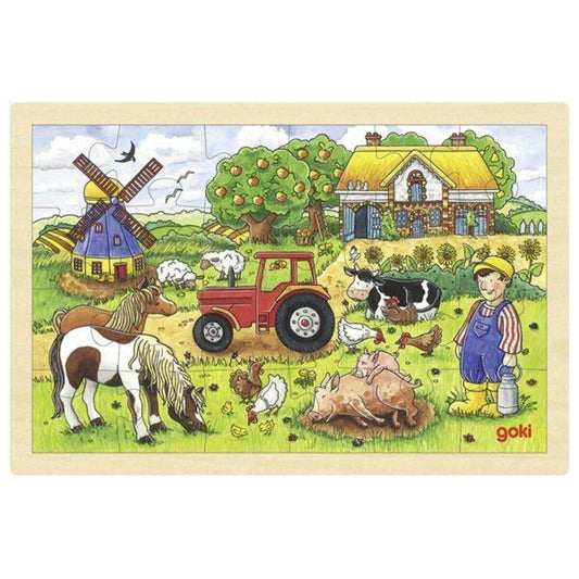 goki Einlegepuzzle Müllers Farm, 24 Teile