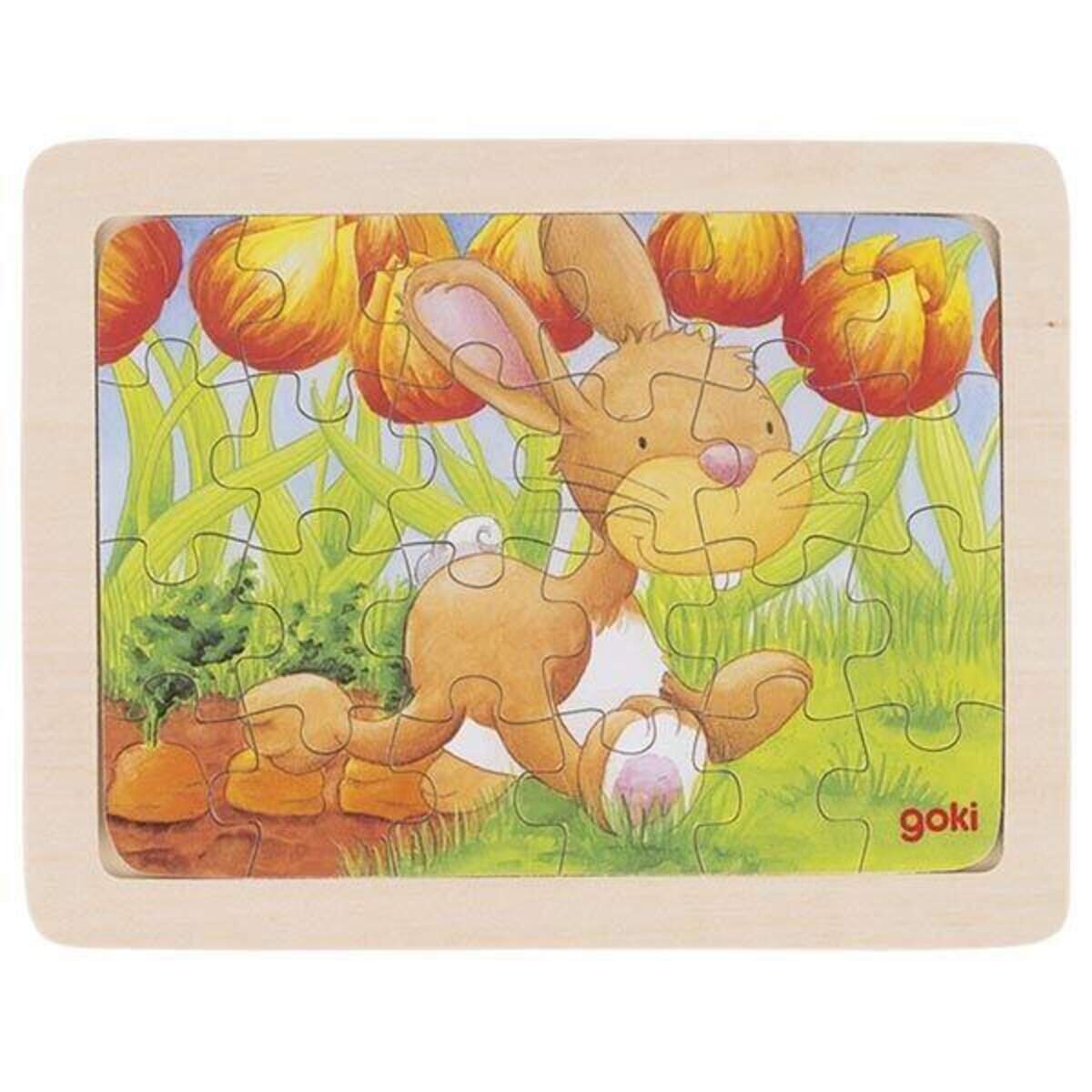 goki Einlegepuzzle Tiere II, 24 Teile, sortiert