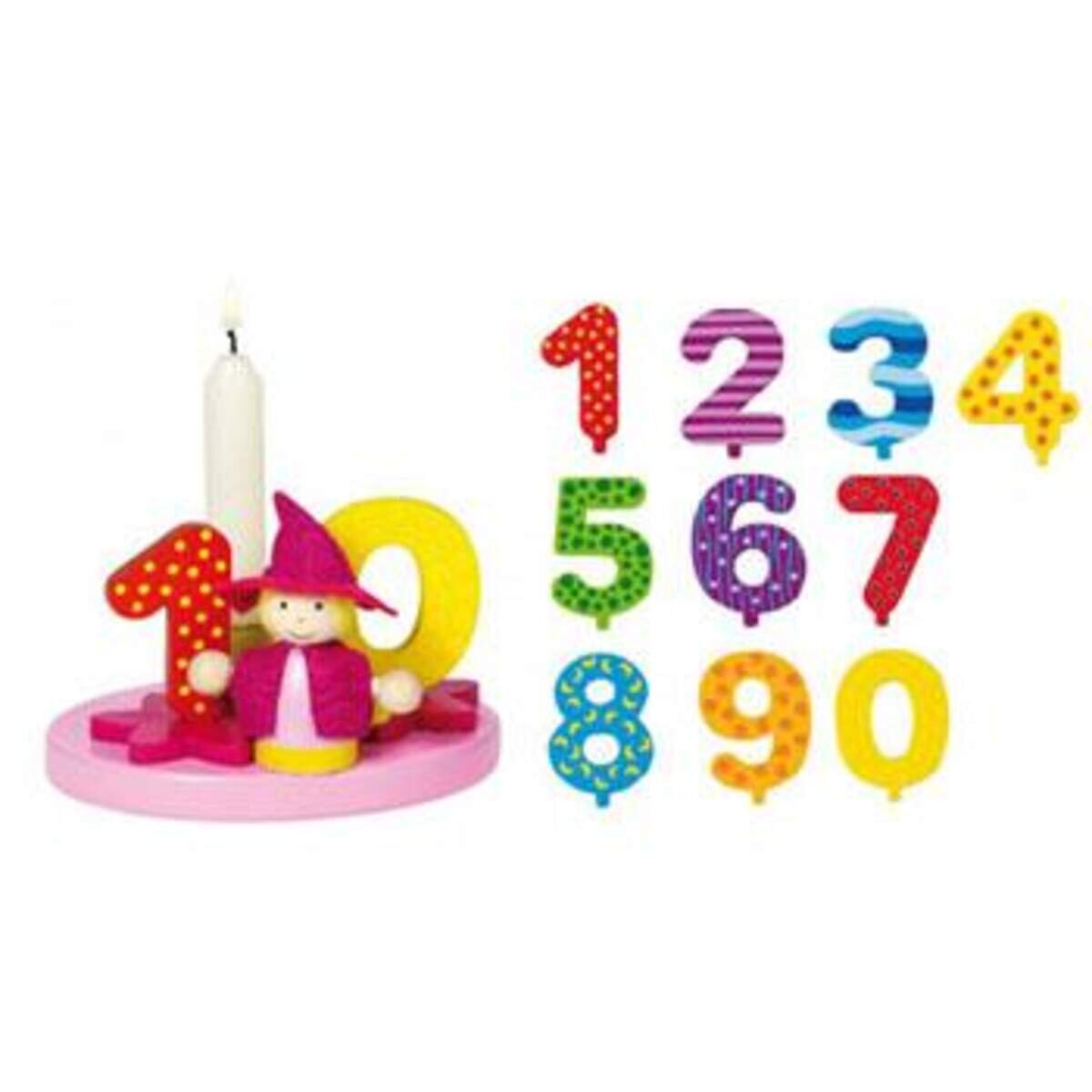 goki Kerzenhalter Geburtstagskind Mädchen mit Zahlen von 1-10
