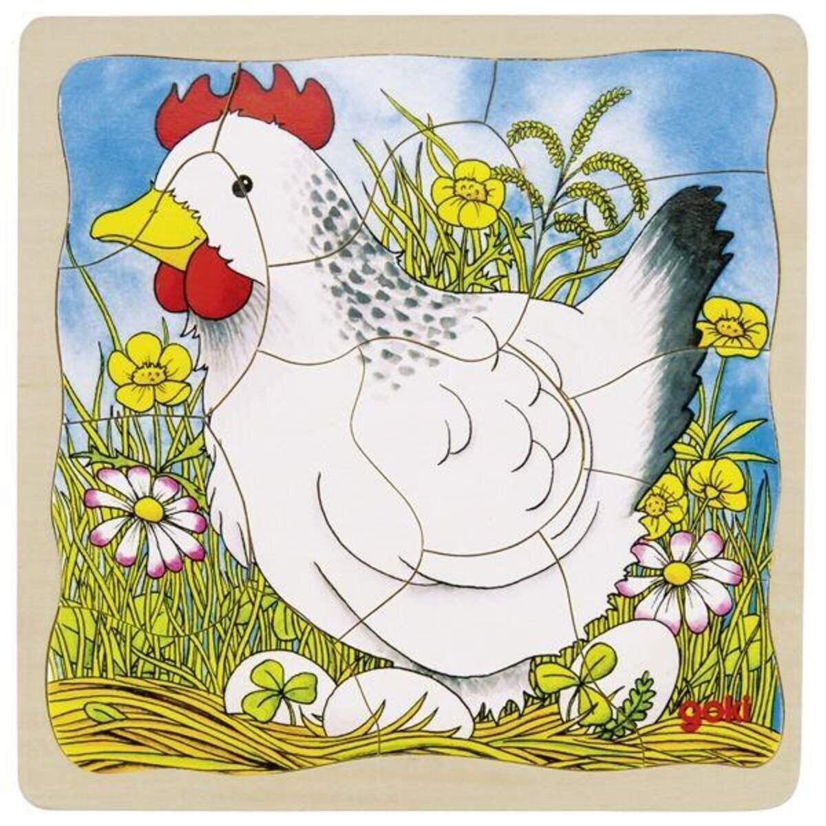 goki Schichtenpuzzle Das Huhn